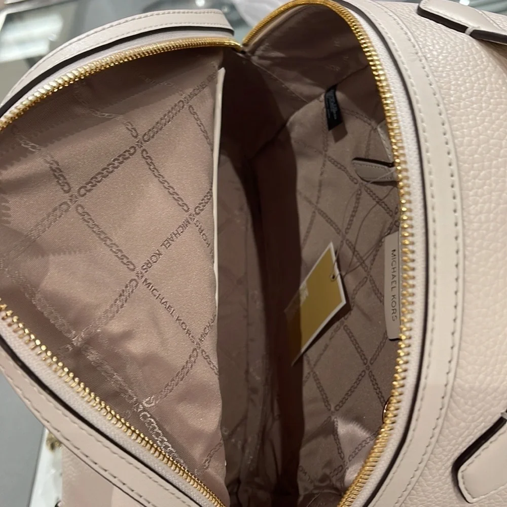 Michael Kors Backpack Bag Phoebe Medium Flap Drawstring Backpack  Vanilla NWT